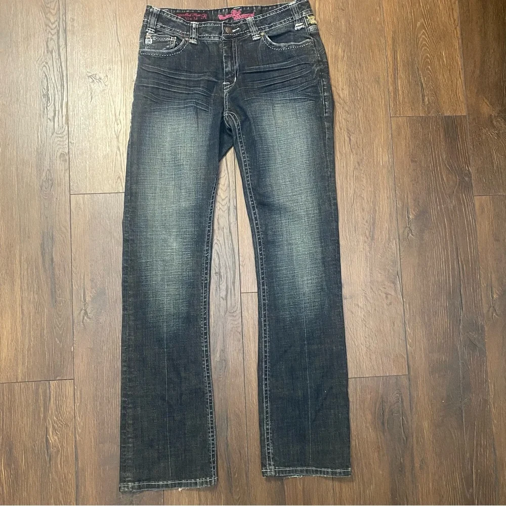 Rock and Roll cowgirl mid rise dark denim 30x34 jeans - Picture 6 of 9